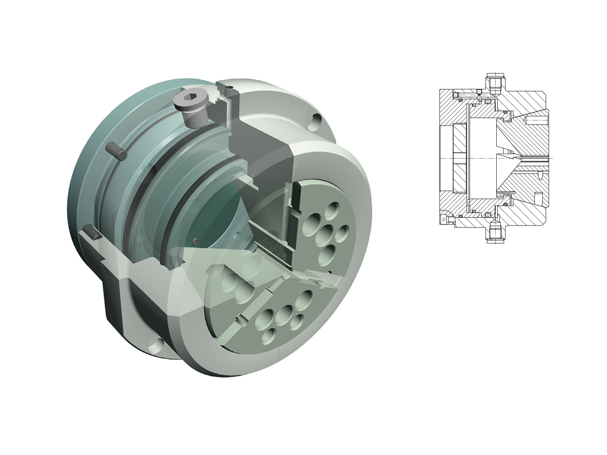 Multiple clamping devices with collet clamping attachments HESKRSK